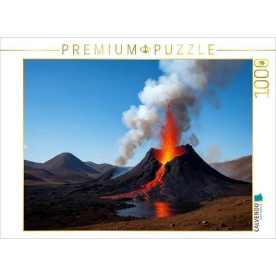 CALVENDO Puzzle Vuklanausbruch in einer kargen Landschaft | 1000 Teile Lege-Größe 64x48cm Foto-Puzzle für glückliche Stunden