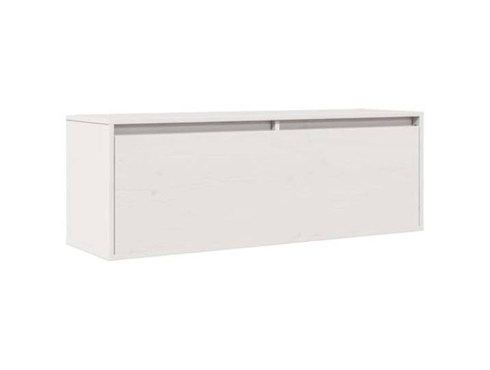 QINXIXINAIXI Wandschrank Weiß 100x30x35 cm Massivholz Kiefer Hängeschrank, TV-Schrank, Schwebeschrank, Kiefernholz, Bücher, Sammlerstücke, Ornamente, feuchtes Tuch