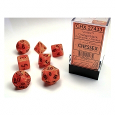 Chessex Würfel - Vortex Orange/black (7-Würfelset) 292534
