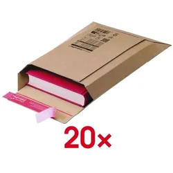 Colompac 20x Kartonversandtaschen »ColomPac®« 25/35 cm, 25 cm