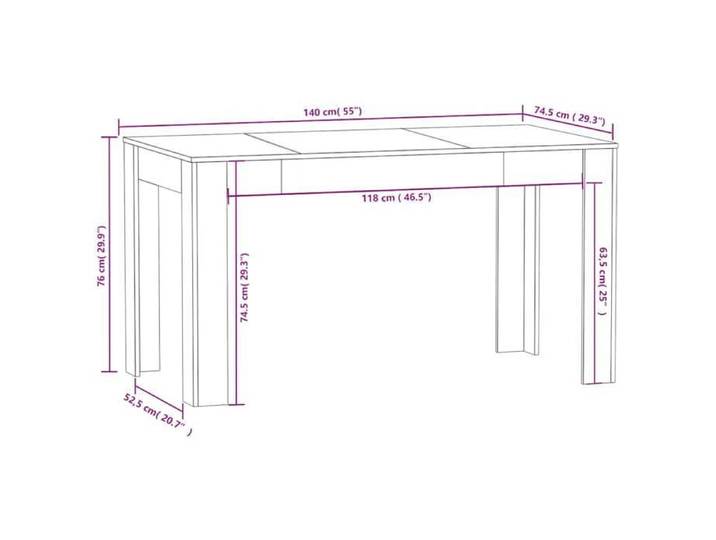 Table cuisine/salon Gris - MODERNE Table à dîner élégante - Montage simple - Sonoma gris 140x74 5x76cm Bois d'ingénierie -t1203