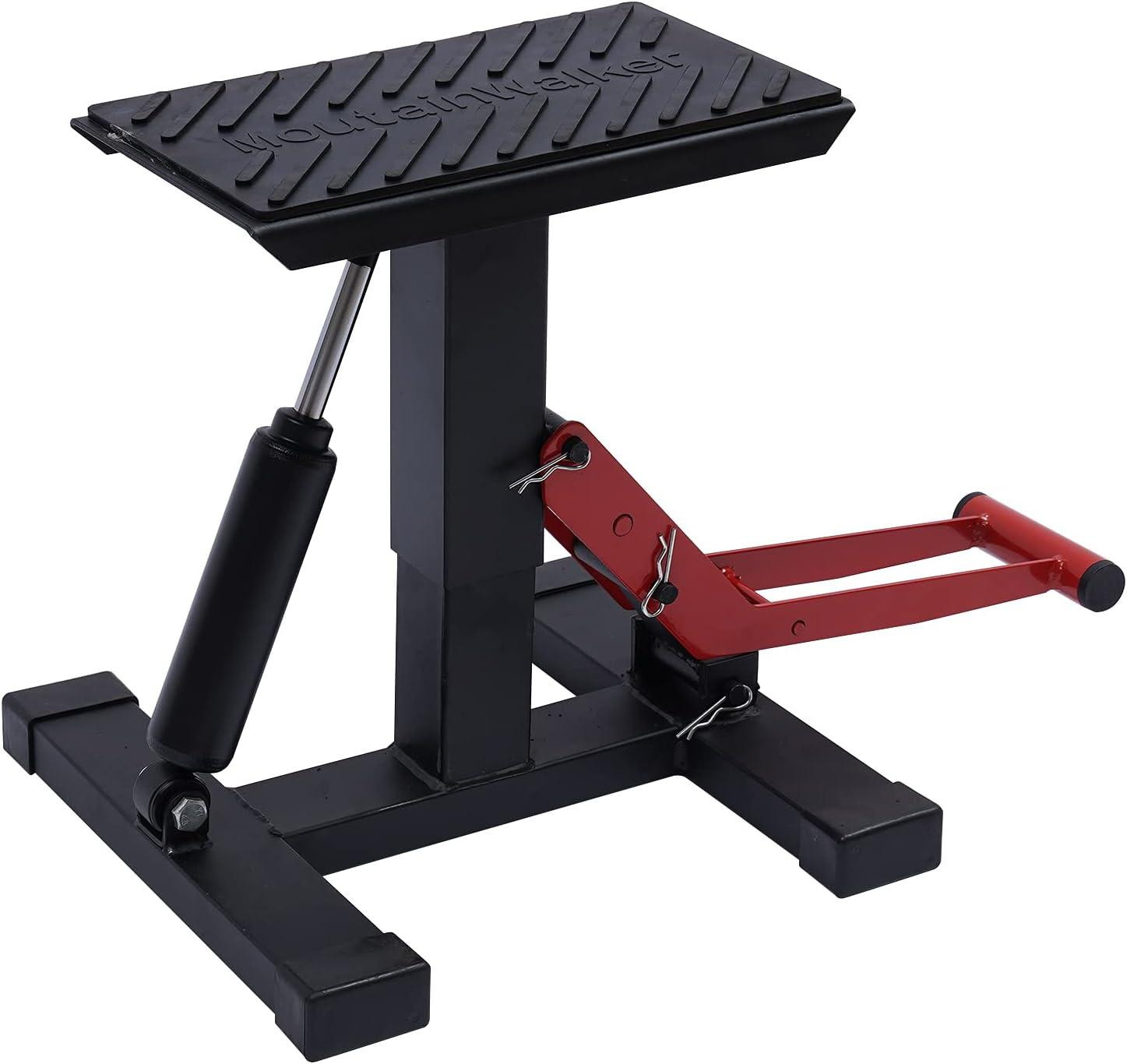 Hydraulische hefbrug voor motorfietsen met montagestandaard, 150 kg, zwart en rood
