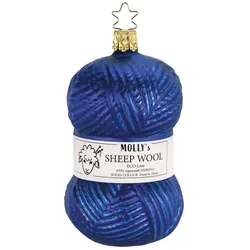 Weihnachtskugel "Wollknäuel", dunkelblau, 11 cm