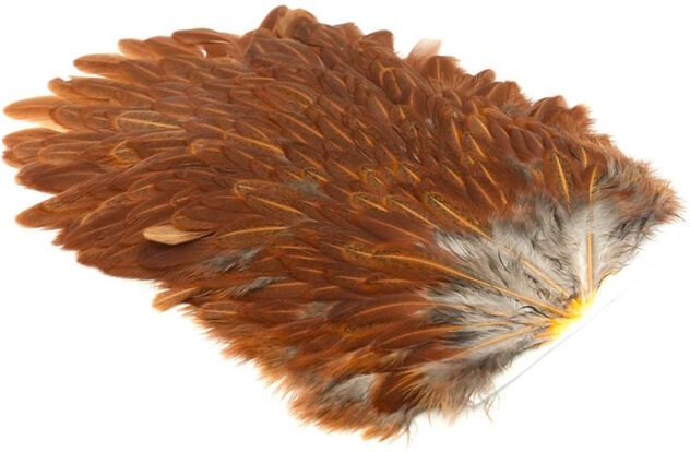 Whiting 4 B'S Hen Saddle-White Dyed Brown
