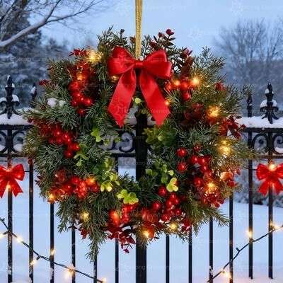 Uplift Treasures Large Christmas Wreath Red Berry Large Christmas Wreath Red Berry
