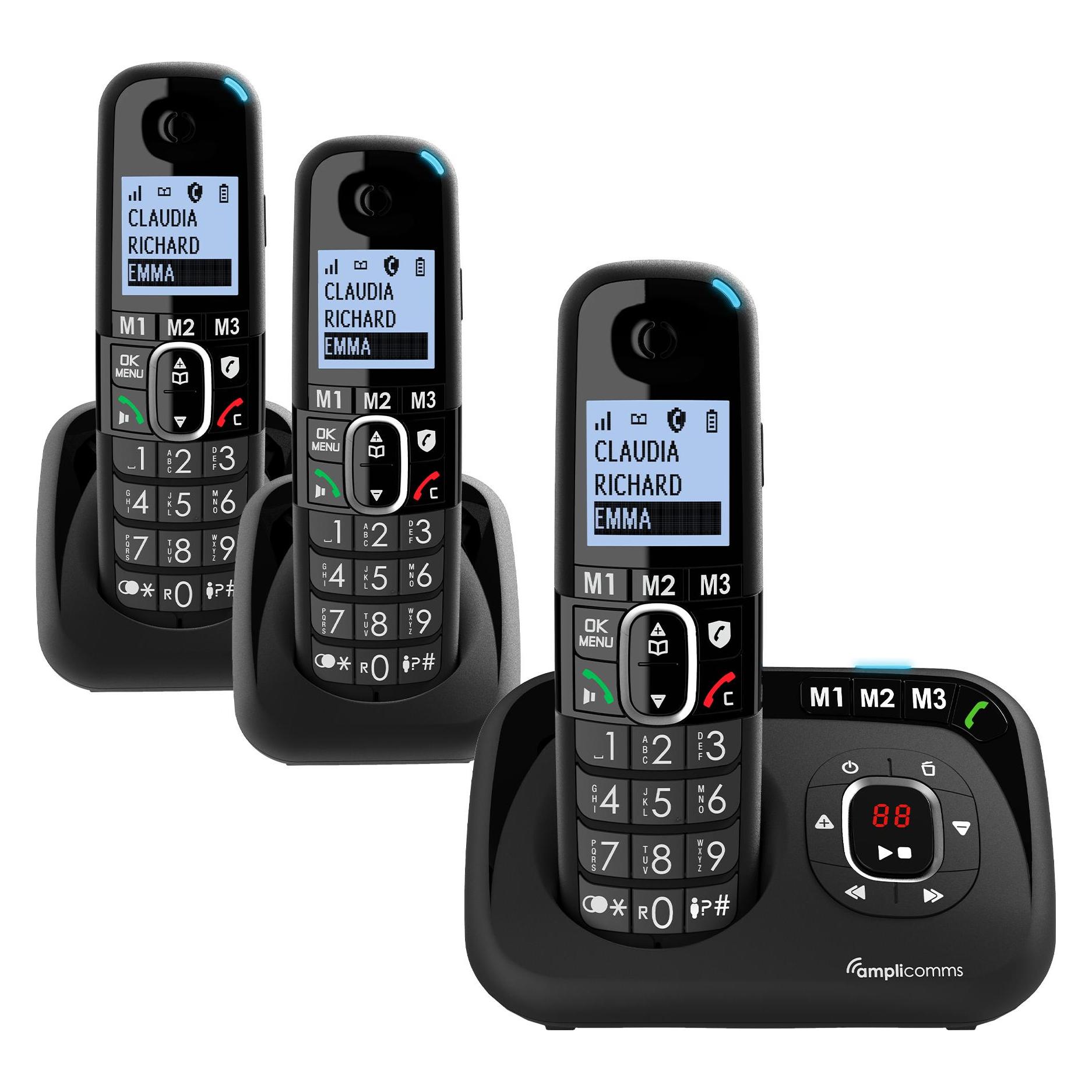 amplicom amplicomms BigTel 1583 DECT Grosstastentelefon schwarz (ATL1423365)