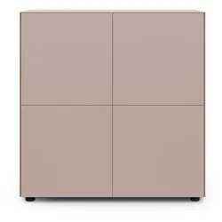 Container Connect MDF außen rose/innen weiß matt lackiert rosa H 102 cm mit 4 Türen rose 100x102x48