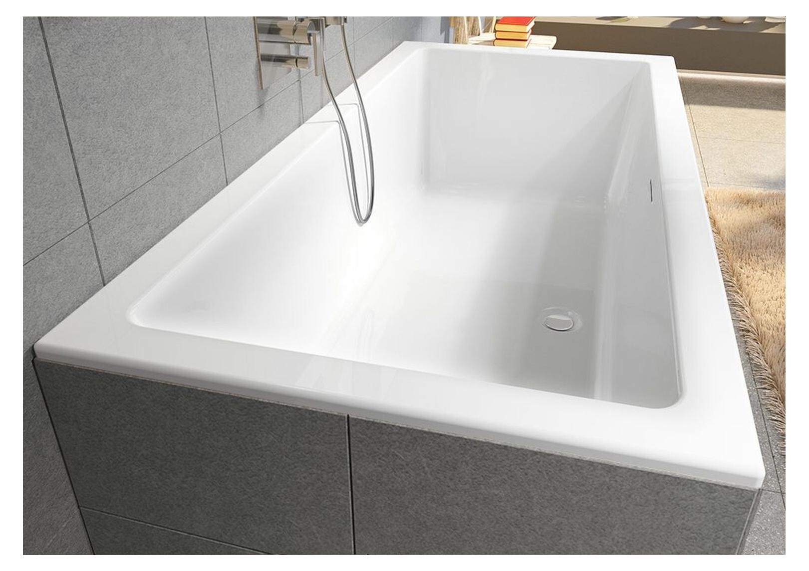 RIHO Rethink Cubic Rechteck-Badewanne, Version rechts, PlugPlay-Variante, 1-Sitzer, weiß glänzend, B107011005