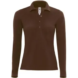 B&C Damen Piqué Polo langarm Safran Pure Long Sleeve PW456 brown XL