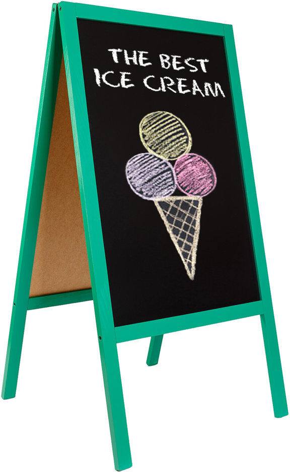 Ebern Designs Genovefa Free-Standing Chalkboard 115cm H x 61cm W Green Oversized - 8 ' & Up