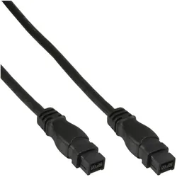 InLine FireWire Kabel, IEEE1394 9pol Stecker / Stecker, schwarz, 3m