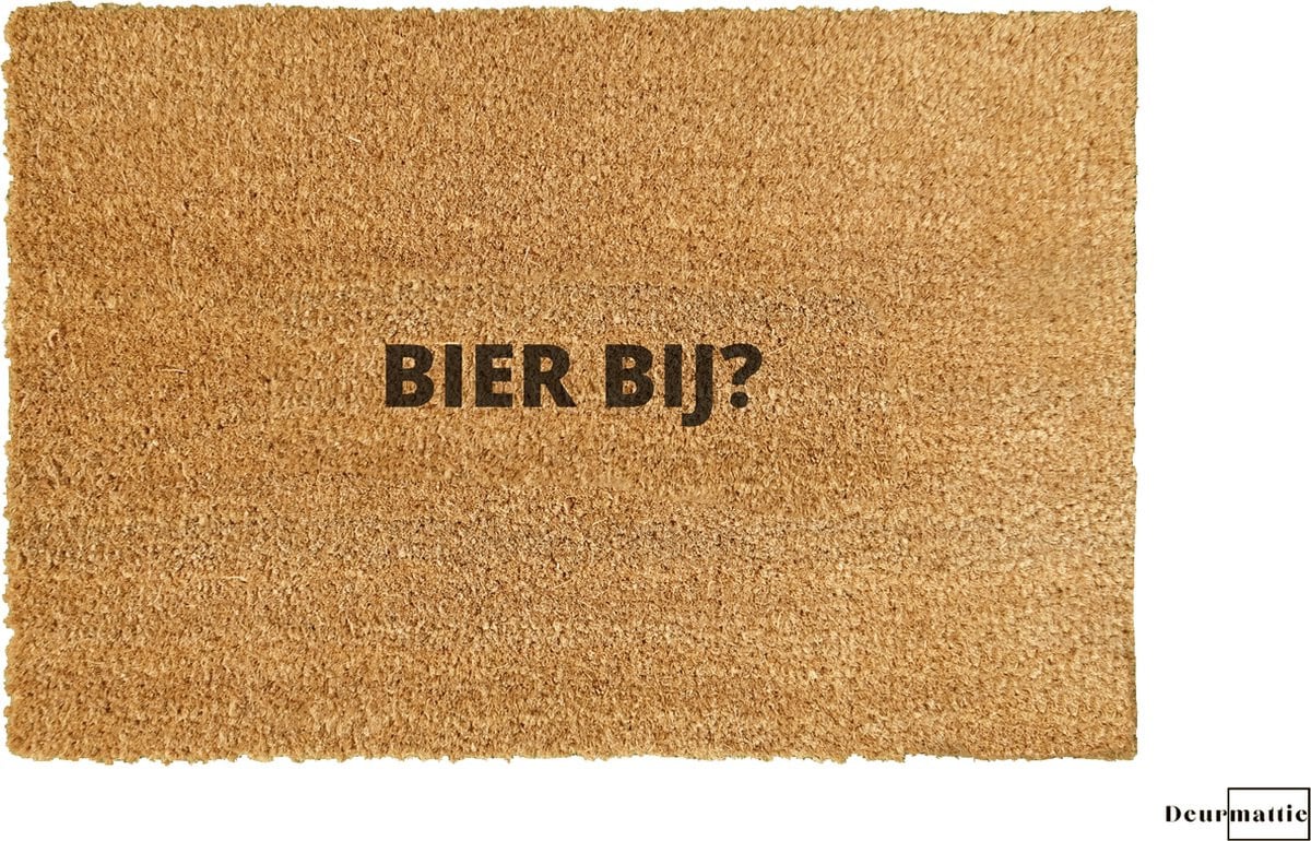 Grappige deurmat met tekst Bier bij?