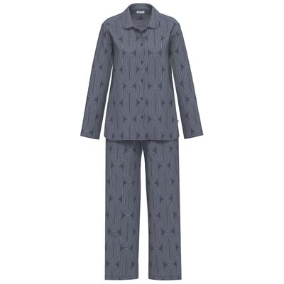 Schlafanzug SEIDENSTICKER "Damen Pyjama Lang bodywear", Damen, Gr. 48, blau (nightblau), Homewear-Sets Schlafanzug