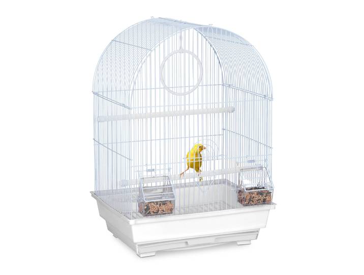 Vogelkäfig mit Zubehör weiss Weiss-Hellblau