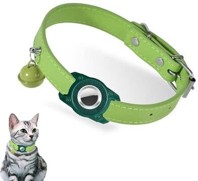 Everyday Crate Waterproof AirTag Pet Collar With Secure Anti Lost Tracker Holder green