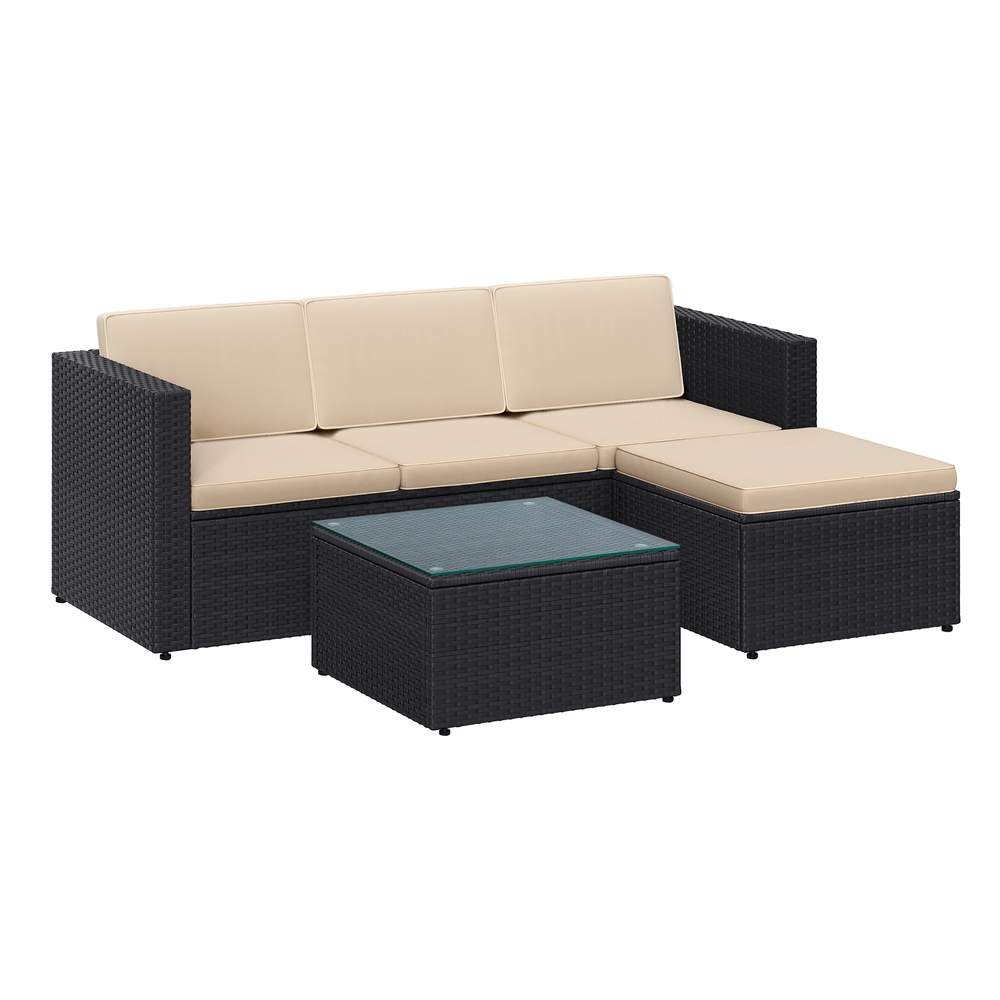 SONGMICS Gartenmöbel-Set mit Kissen GGF005B03