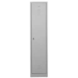 PROREGAL Garderobenspind Camel | 1-Fach mit Pro-Aufteilung| HxBxT 180x41x50 cm | Vorhängeschloss | Grau