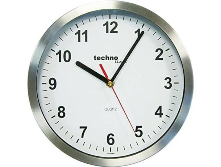 techno line WT 7650 Quarzwanduhr Ø 25 cm 1-teilig, silber