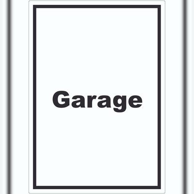 HB-Druck Garage Aufkleber mit Text Auto Stellplatz hochkant A7 (74x105mm)