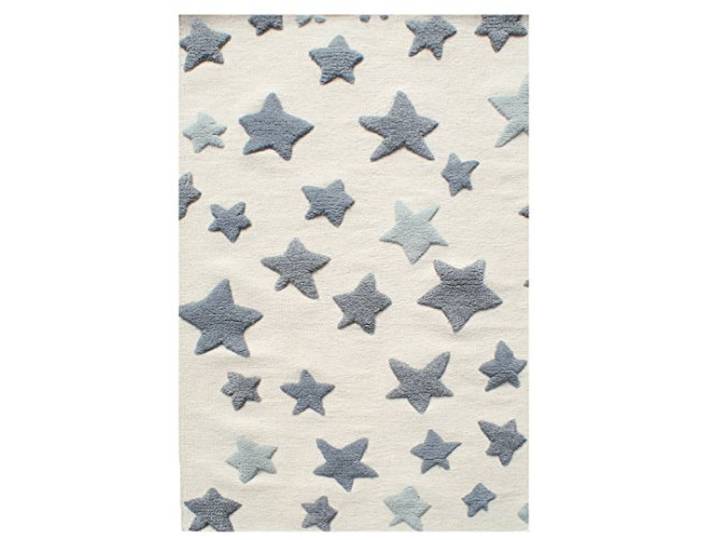 LIVONE Kinderteppich aus Wolle Happy Rugs Seastar Natur/grau 100 x 160 cm inklusive Anti-Rutschunterlage
