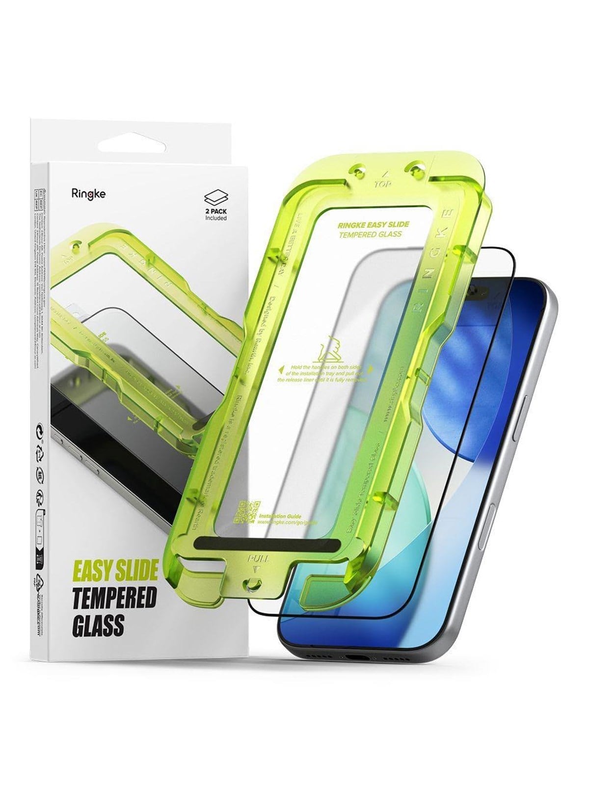 Ringke Easy Slide 2-pack Tempered Glass for iPhone 17 Pro - Black
