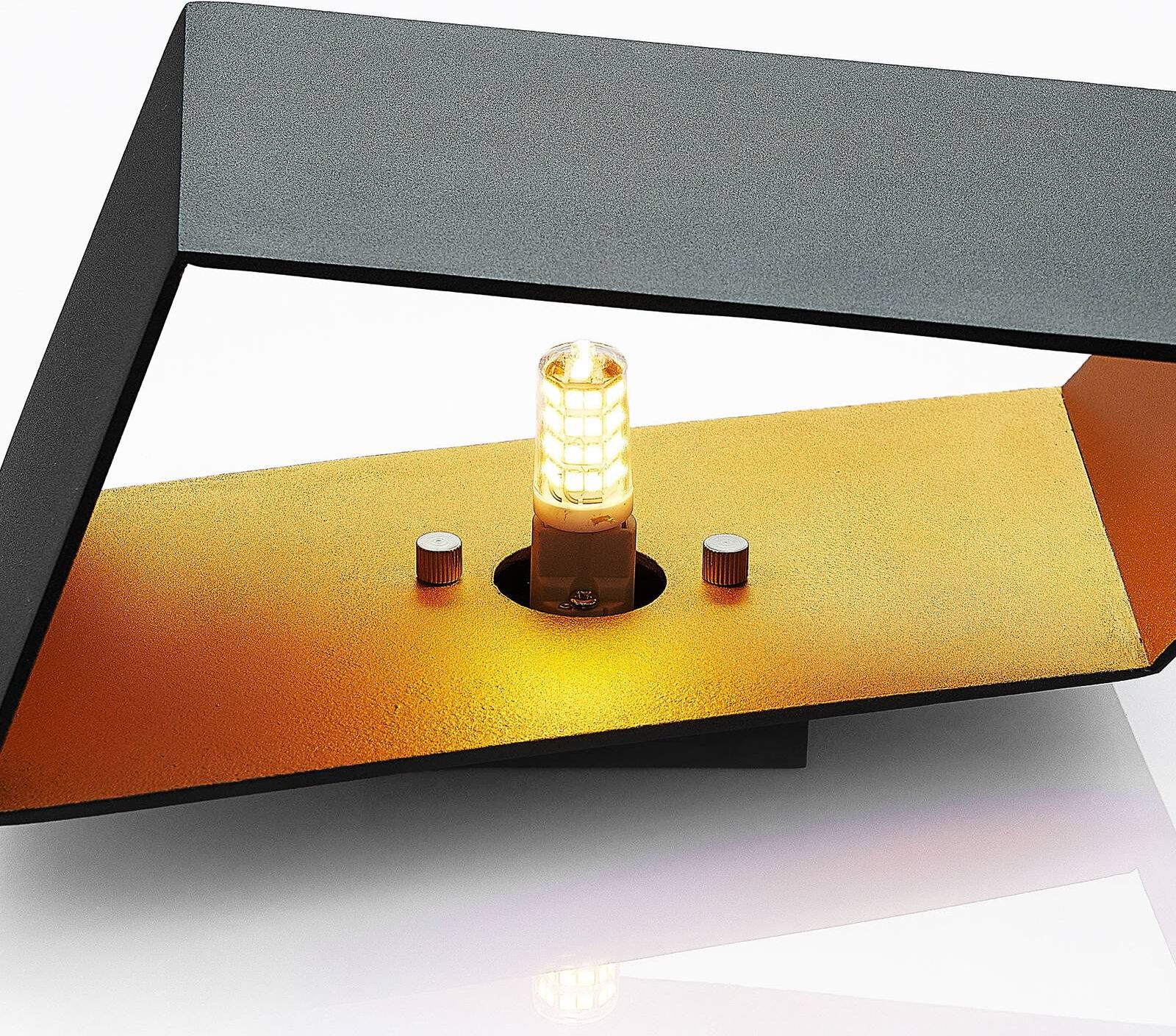 Wandlampe Assona Arcchio, dimmbar, schwarz, für Wohn- / Esszimmer, Aluminium, Modern, Wandleuchte, Wandlampe Innen