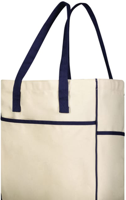 Holloway 229428 COURT TOTE Bag in Natural/Navy Blue   Cotton