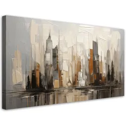 LEINWANDBILD Stadt Abstraktion Beige Gebäude 120x60cm