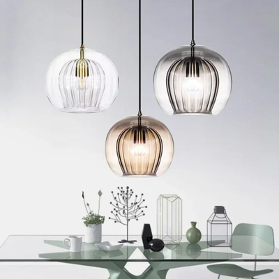 Quick Pick Pro LED Hanging Lamp Modern Glass Pendant Light, Chandelier Lighting Fixtures For Dining Living Room, Home Decor gray 25cm