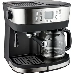 BEEM Espresso- und Kaffeemaschine Fresh-Aroma-2in1 20 bar - schwarz|silber