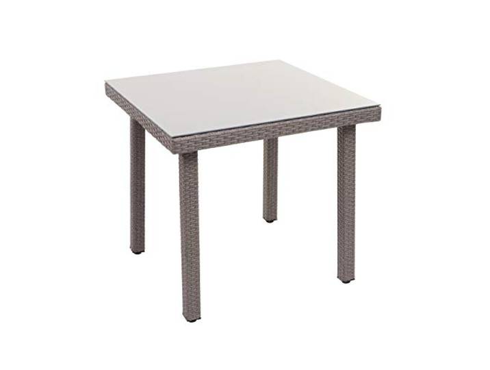Mendler Poly-Rattan Gartentisch Cava, 80x80cm - grau