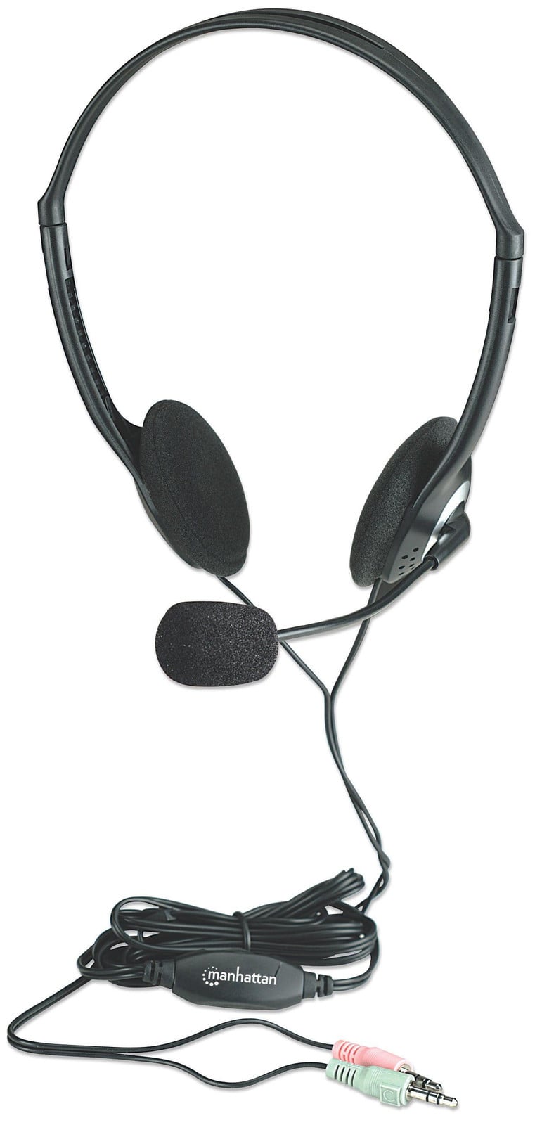 Manhattan Stereo Headset Eco met verstelbare hoofdband, microfoon en geïntegreerde volumeregeling