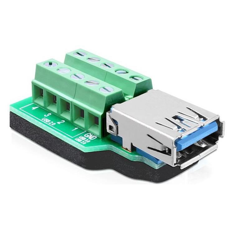 Delock Terminalblock USB3.0 Buchse mit Pad (65370)