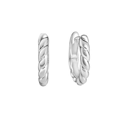 Paar Creolen CELESTA "925 Sterling Silber rhodiniert", weiß, Ohrringe, Damen, one-size, Silber 925 (Sterlingsilber)