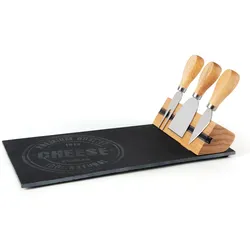 Excelsa Schneidebrett Premium Quality Schiefer 30x5x15 cm Schwarz