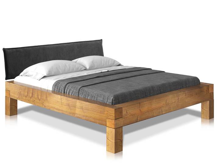 CURBY 4-Fuß-Balkenbett mit Polsterkopfteil, Material