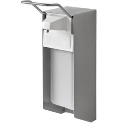 VEPATIM TEMDEX Desinfektionsmittelspender 175x110x330mm Alugehäuse mit Edelstahlpumpe 1000ml kurzer Armhebel