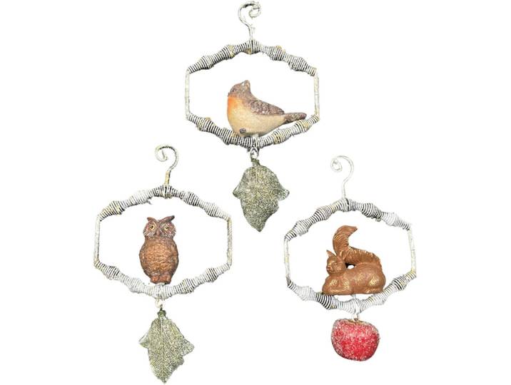 Dekohänger Weihnachtsdeko , braun, B:3,5cm H:24cm T:13cm, Polyester, MYFLAIR MÖBEL & ACCESSOIRES, Dekohänger, Dekohänger, mit Tierfiguren, Länge ca. 24 cm
