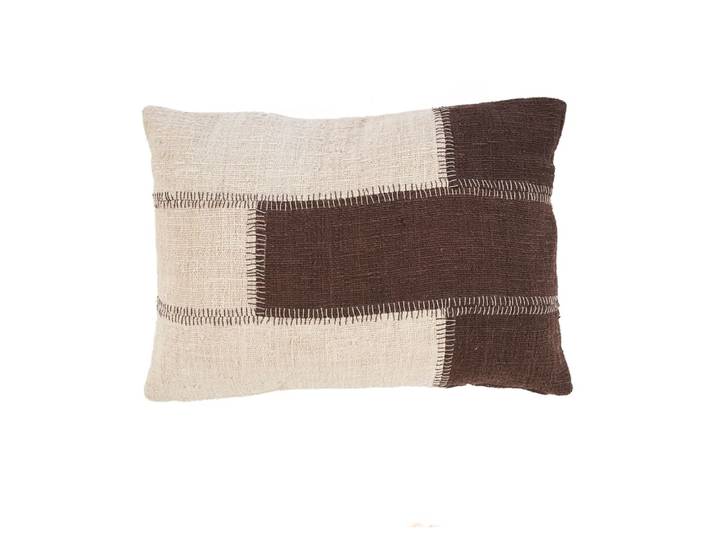 Housse de coussin en coton marron 50x70x2cm