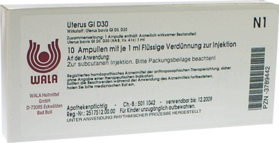 WALA Heilmittel GmbH UTERUS GL D 30 Ampullen 10X1 ml 03789442