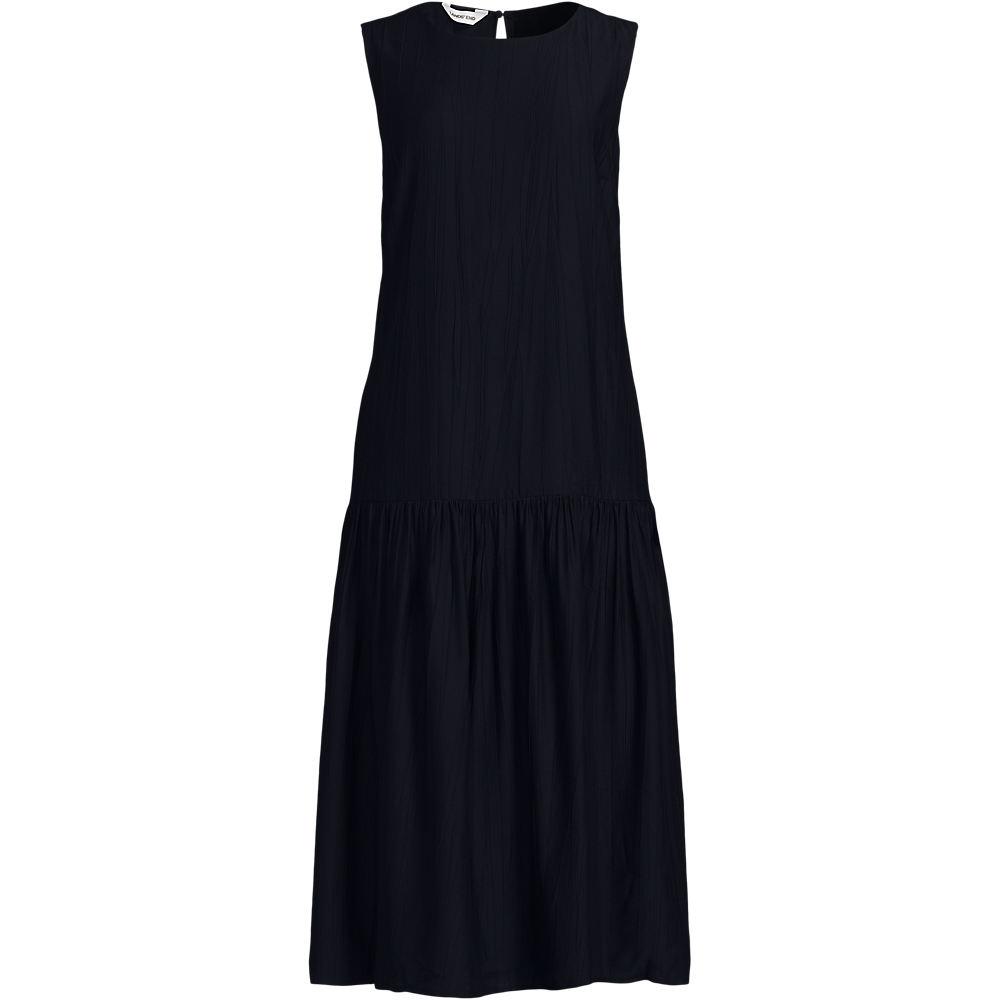 Ärmelloses Ready to Go Midikleid in Petite-Größe, Damen, size: petite, Schwarz, Nylon/Viskose, by Lands' End