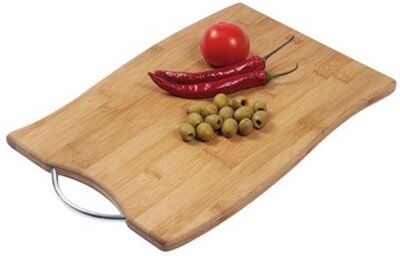 Tagliere Bamboo-Grip Kitchy, bambù naturale, manico in metallo Personalizzate o neutre
