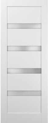 SARTODOORS Quadro 4113 Black Matte MDF Door Slab with Frosted Glass