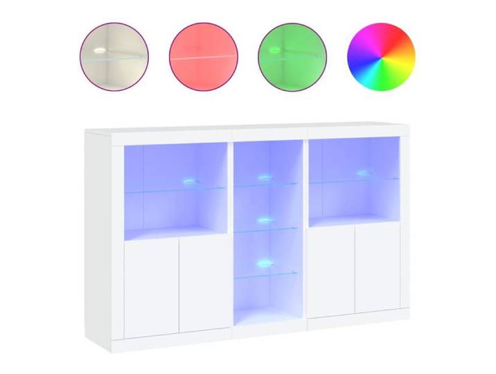 Automne/hiver 2025  Buffet/Commode/Sidebord - CLOUD - avec lumières LED - blanc 162x37x100 cm FR631