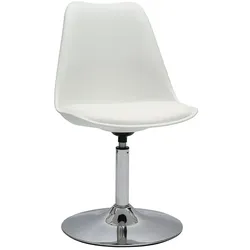 Drehsessel in weißem Design und Chromstahl STEEVY V2