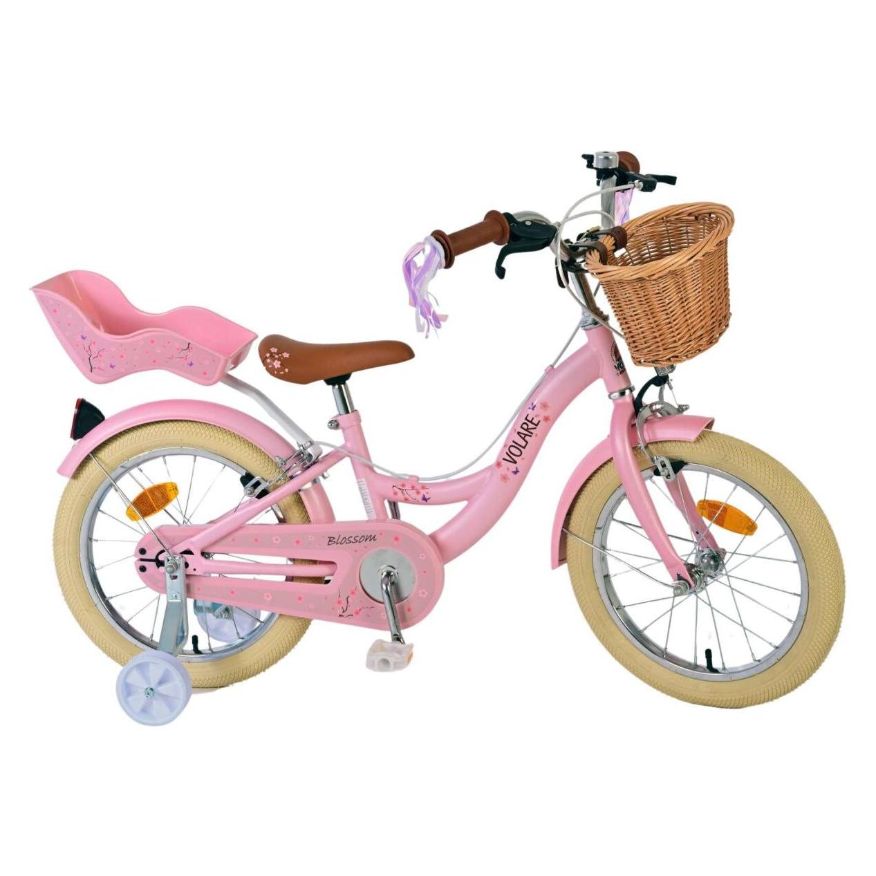 Volare Blossom Kinderfahrrad - Mädchen - 16 Zoll - Rosa - Zweihandbremsen (16") (60025800)