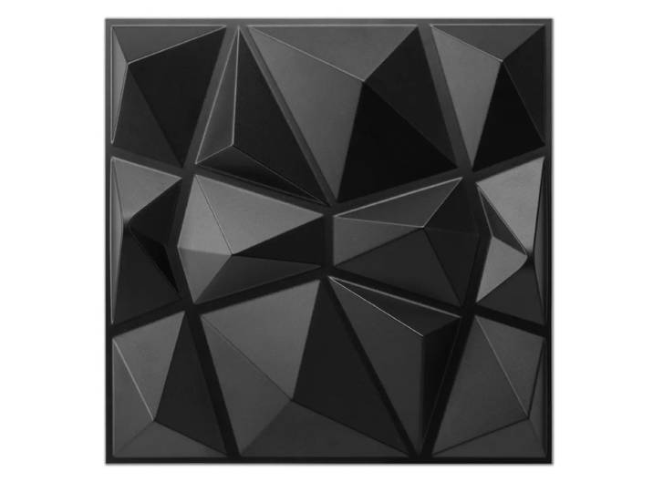 Art3d Panneaux muraux 3D Premium à motif diamant - Noir 30 x 30 cm (Lot de 33)