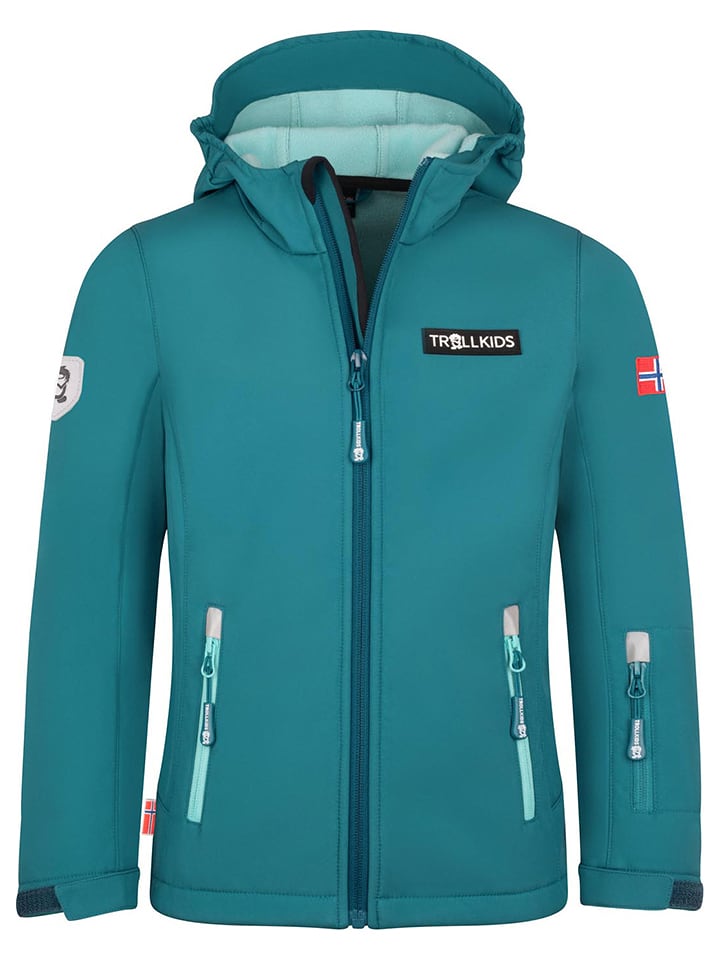 Trollkids Softshelljacke "Oslofjord" in Türkis - 152