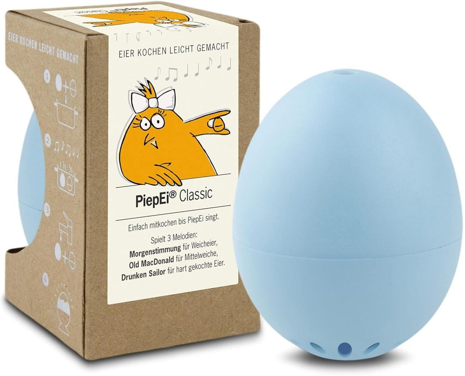 Küchentimer "PiepEi Singende Eieruhr Classic", blau (hellblau), Wecker, Küchentimer hellblau Einheitsgröße