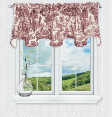Victoria Park Lined Scallop Valance by Victoria Park in Red